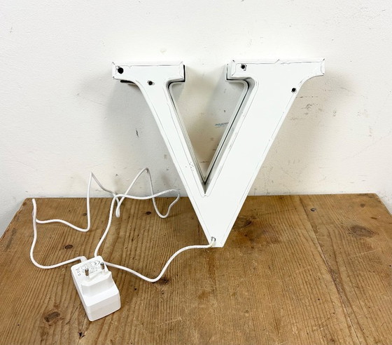 Image 1 of Vintage Illuminated Letter v, 1980s