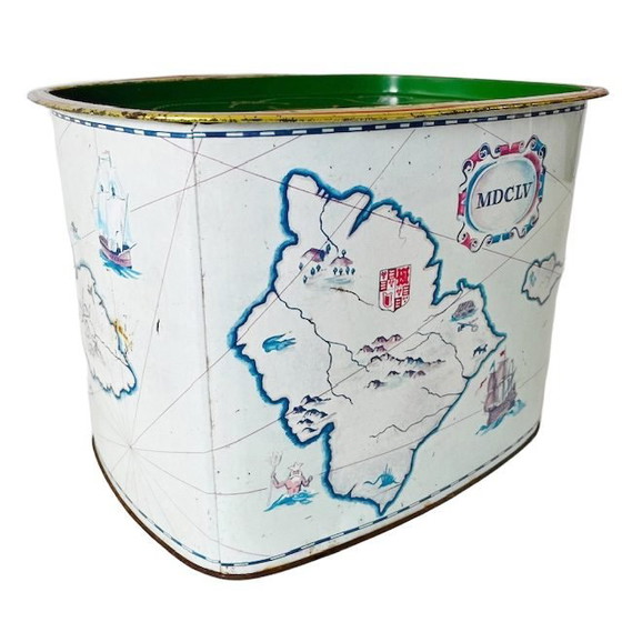 Image 1 of Mappa del negozio in latta vintage XL Cote d'Or blu e verde, anni '50