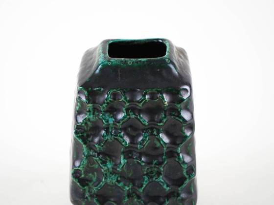Ceramic vase, German design, 1970s, made in West Germany, Green, Vintage (photo 5 of 8)