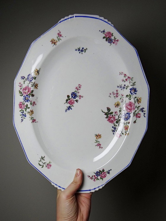 Image 1 of Bernardaud Limoges porcelain serving platter with floral decoration, 1920s-1950s