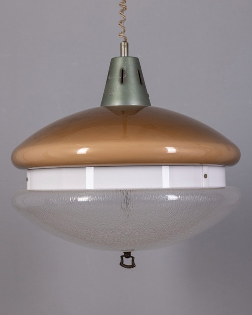 VINTAGE 1970s DOVE GREY PLEXIGLASS CHANDELIER, ITALIAN DESIGN