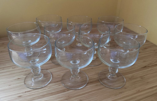 10 Luminarc-Gläser à 22 cl aus den 1970er/1980er Jahren.