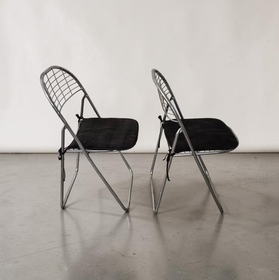Image 1 of 1 van 2 design vintage chromen snarenklapstoelen Niels Gammelgaard Ikea