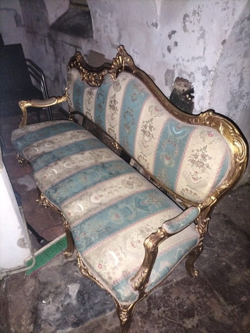 Divano francese vintage e sedie abbinate