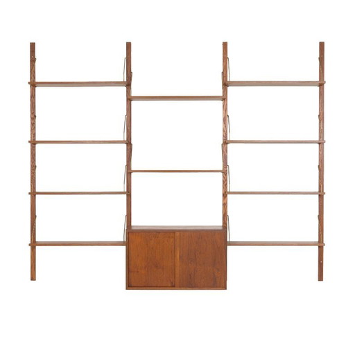 Estantería modular de teca, diseño danés, década de 1960, fabricada en Dinamarca.
