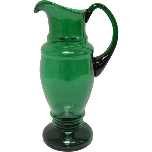 Brocca in vetro ceco d'epoca di Glasswork Novy Bor, Cecoslovacchia, anni '30