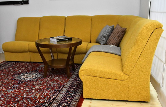 Image 1 of Yellow bouclé corner modular sofa, 1970s, set of 6