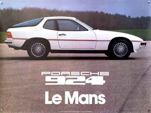 🏁 Porsche 924 “Le Mans” – 1980 – Original Dealer Poster | 102 × 76 cm | Germany