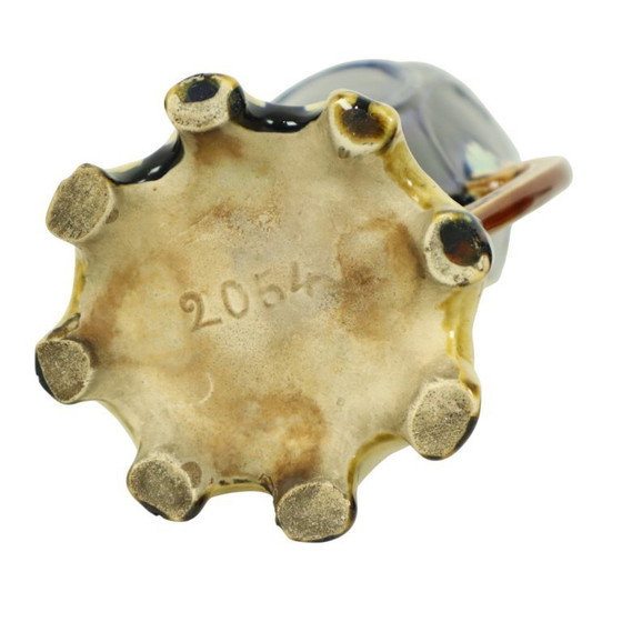 Image 1 of Art Nouveau Barbotine Majolica Vazen Jardinière Set van 3