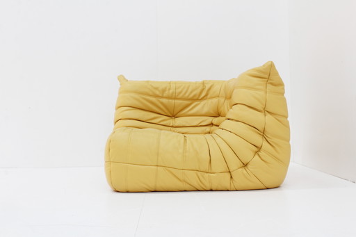 Togo Corner Armchair Yellow Leather Ligne Roset Michel Ducaroy