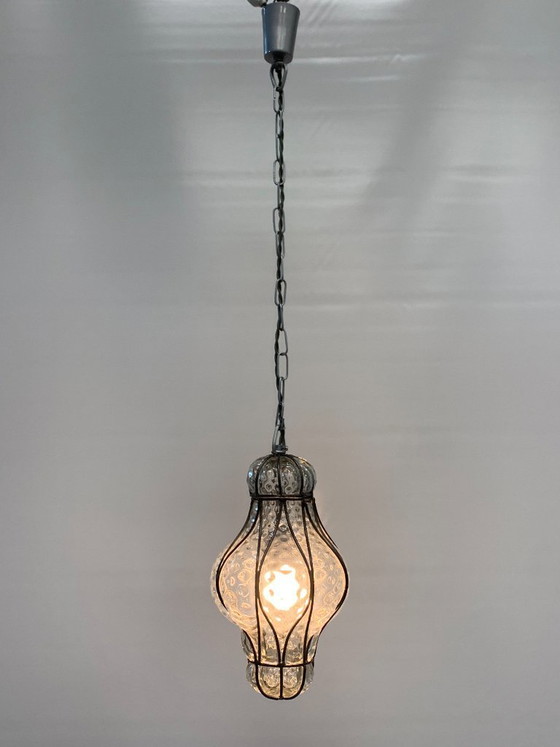 Image 1 of Murano lantern chandelier made in Italy 1970