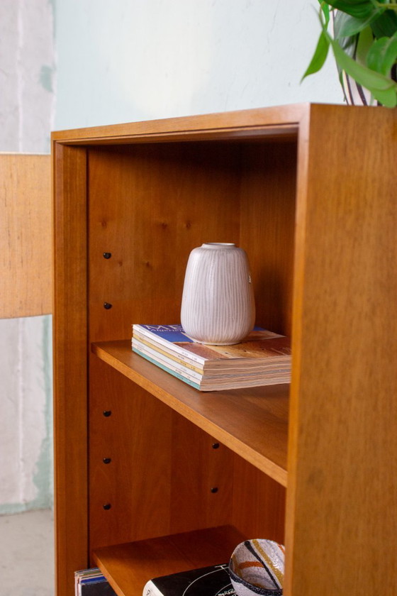 Image 1 of Vintage platenkast, boekenkast, ladekast, dressoir, midden van de 20e eeuw