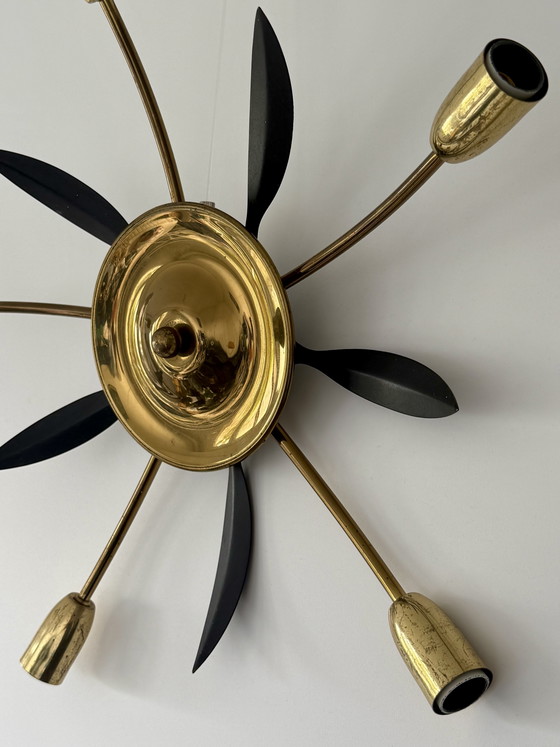 Image 1 of Plafond-/wandlamp Italië 1950 Messing