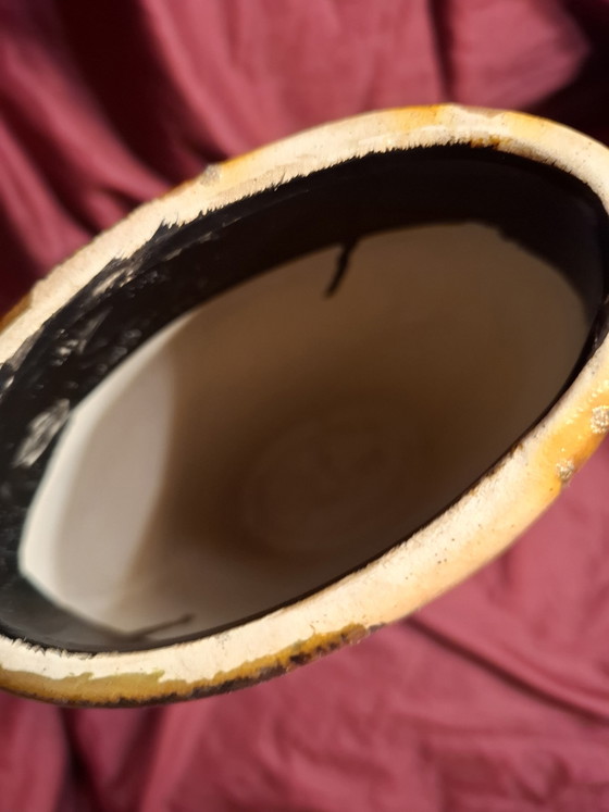 Vintage Mid-Century Modern Sgraffito Ceramic Vase (Bay Keramik Style) - 37cm (photo 10 of 11)