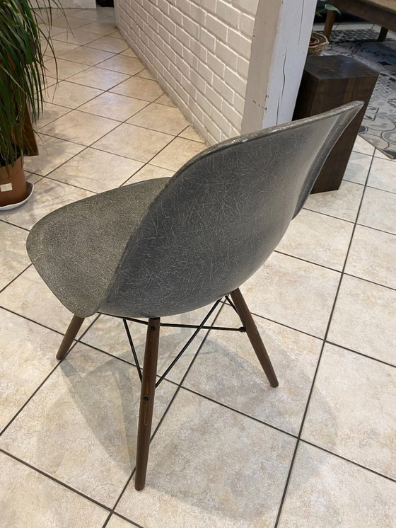 Image 1 of Sedia DSW, fibra grigio elefante, noce tassello, Eames Herman Miller vintage 1950
