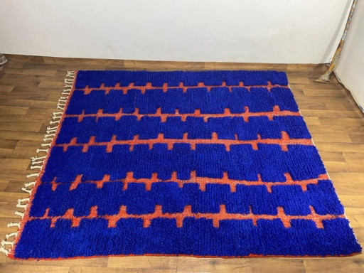Tapis Bleu Traditionnel En Laine 200cmx270cm – vloerkleden en tapijten, Wool (photo 2 of 9)