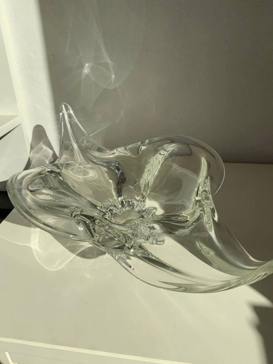 Image 1 of XXL-Skulpturschale aus Muranoglas – „Muschelelement“ – 2,3 kg – 1970er Jahre