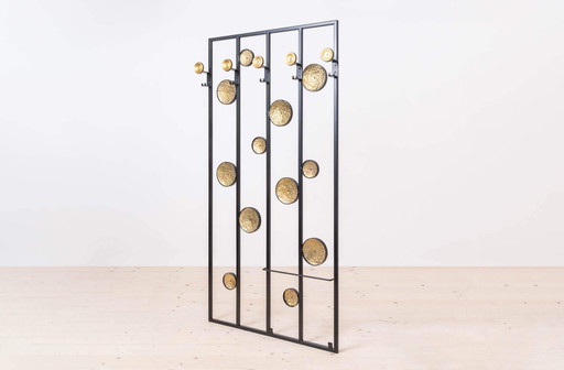 Vintage-Garderobe, Space Age, Metall & Messing