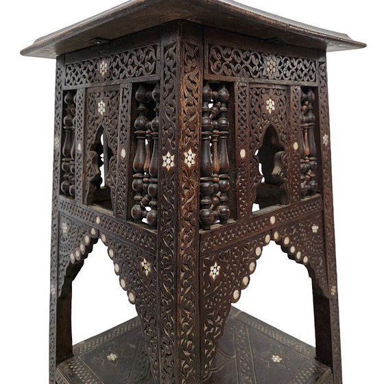 Image 1 of Antique Moroccan mashrabiya side table, late 19th century