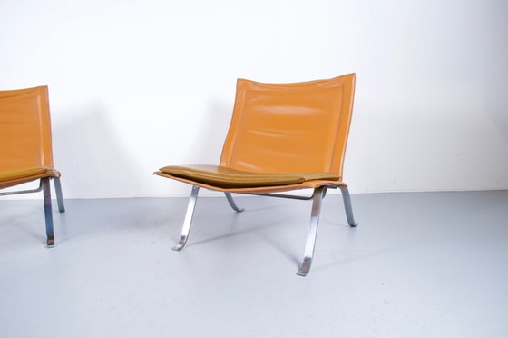 Image 1 of IMPONENTE COPPIA DI POLTRONE IN PELLE E ACCIAIO DEGLI ANNI '60