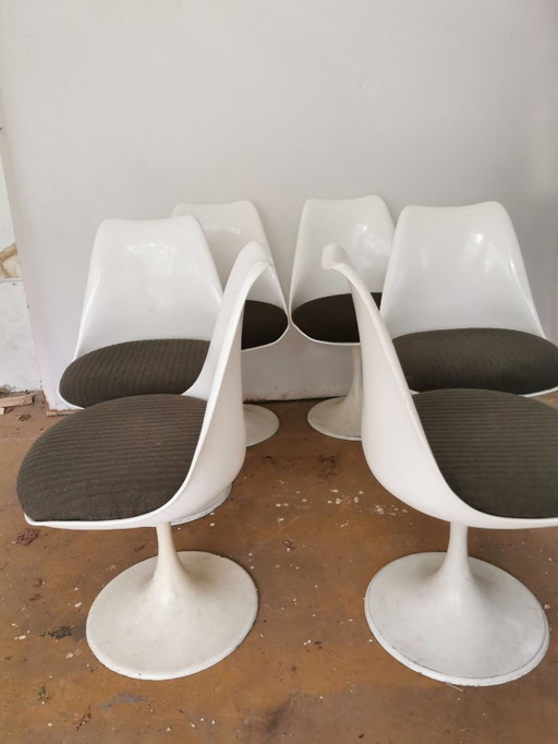 6 Knoll Saarinen Tulip chairs plus 4 extras