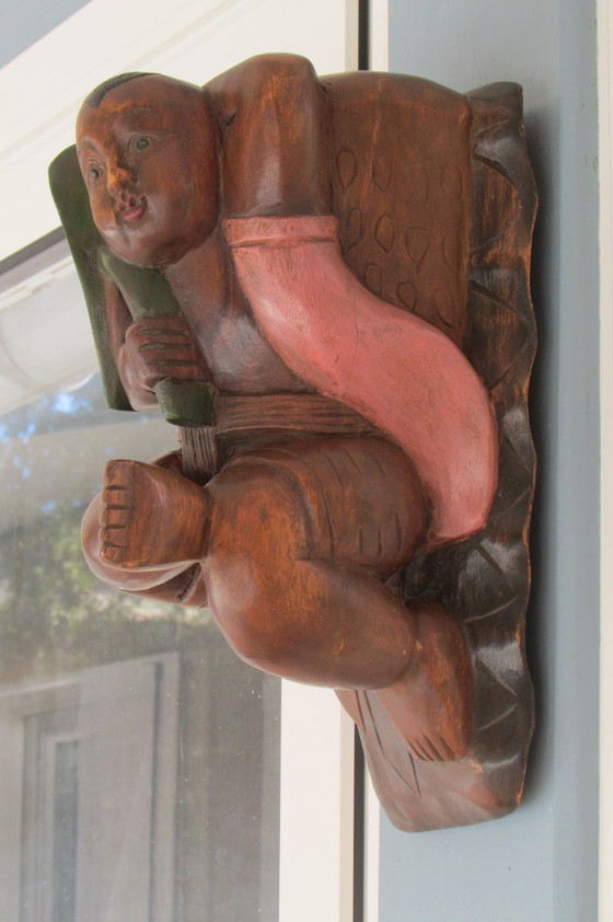 Image 1 of Statuetta in legno, Buddha policromo