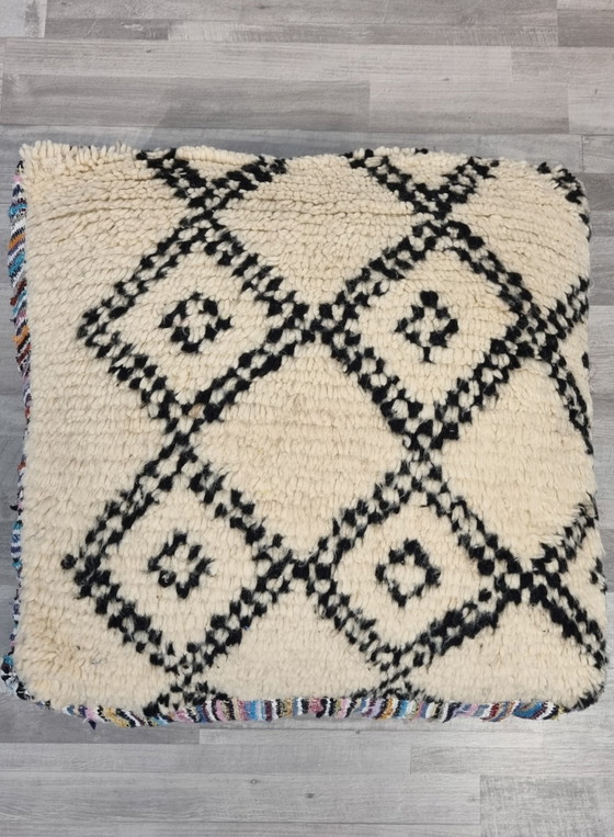 Image 1 of Vintage Moroccan Pouf, Berber Seat Cushion