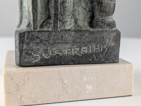 Image 1 of Sculpture en bronze basque "Sustraiak" de Larrañaga, signée et numérotée, 2001