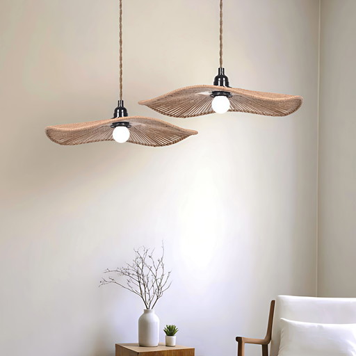 Lot de 2 abat-jour tressés de style bohémien