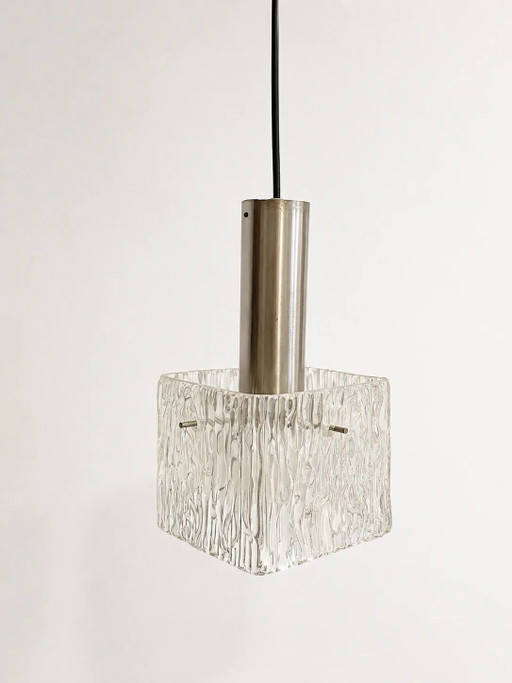 Vintage ijsglas hanglamp van J.T. Kalmar