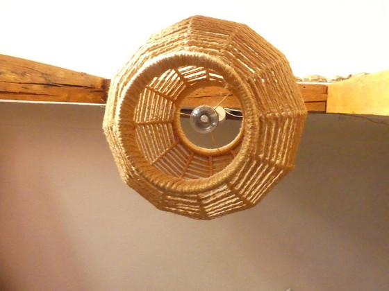 Deckenleuchte Sisal groß Kugel 50er jahre uk1aeb – Deckenleuchten, Metall, Stoff (photo 11 of 12)
