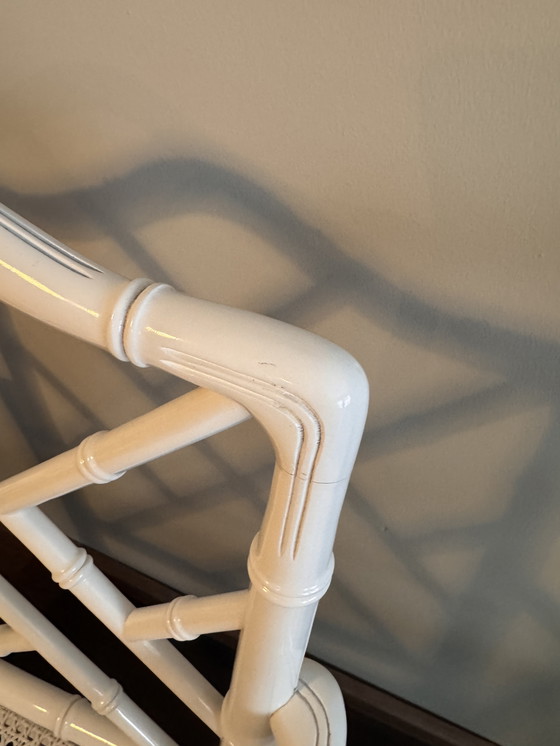 Image 1 of 2x white Chippendale Faux Bamboo Jonathan Adler armchair