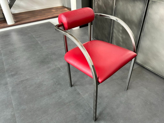 Belgochrom Fiesta dining chairs – red cow leather - 6 pieces – Metal (photo 8 of 19)