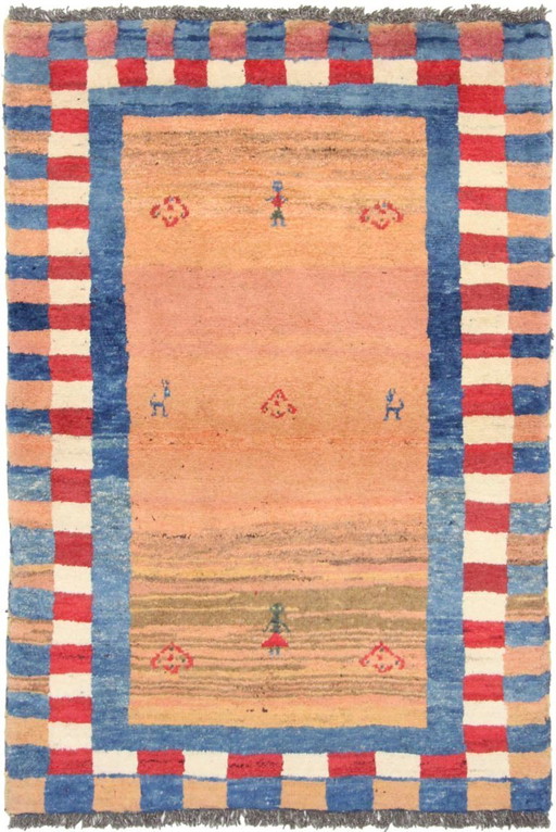 Original Persian carpet Gabbeh Ghashghai oriental carpet 154 cm x 107 cm old natural