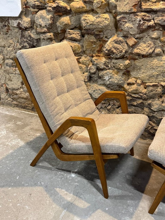 Image 1 of Coppia di Poltrone di Jan Vaněk, anni '40, Completamente Restaurate, Cecoslovacchia