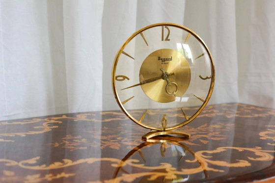 Vintage Bayard Art Deco Schouwklok, 8-daags Glas en Messing, Frankrijk – Klokken, Brass (photo 6 of 10)