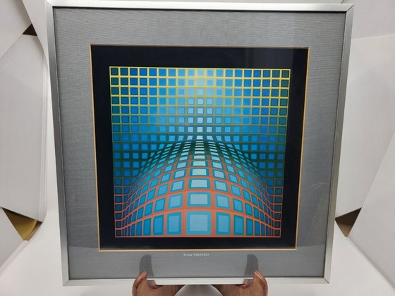 Image 1 of Victor Vasarely, Composición óptica, década de 1950, impresión offset, enmarcada