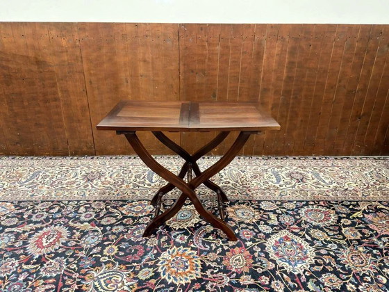 Table d'appoint pliante anglaise classique, Tables d'appoint, Marron, Chesterfield (photo 2 sur 7)