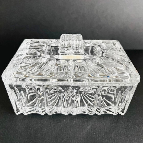 Image 1 of Antique French jewelry box cut crystal cigarette case 1900's