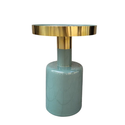 Mesa auxiliar “glossy jade”, aluminio y esmalte, 90's - Francia
