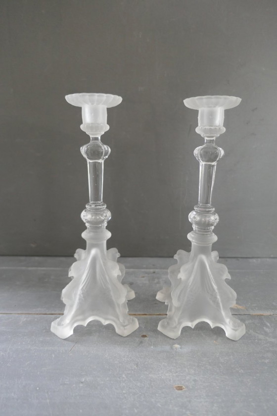 Image 1 of Set di candelieri Art Déco Val Saint Lambert "Griffon"