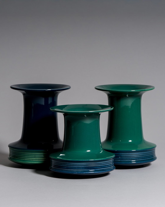 Image 1 of Rare Ensemble of Five Rosenthal Studio Linie Ceramic Vases by Tapio Wirkkala, c. 1970s