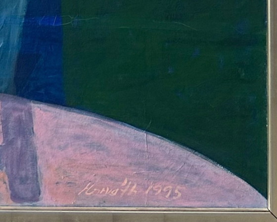 Image 1 of Schilderij van Stanislav Horváth, Stilleven met bloemen, olieverf op doek