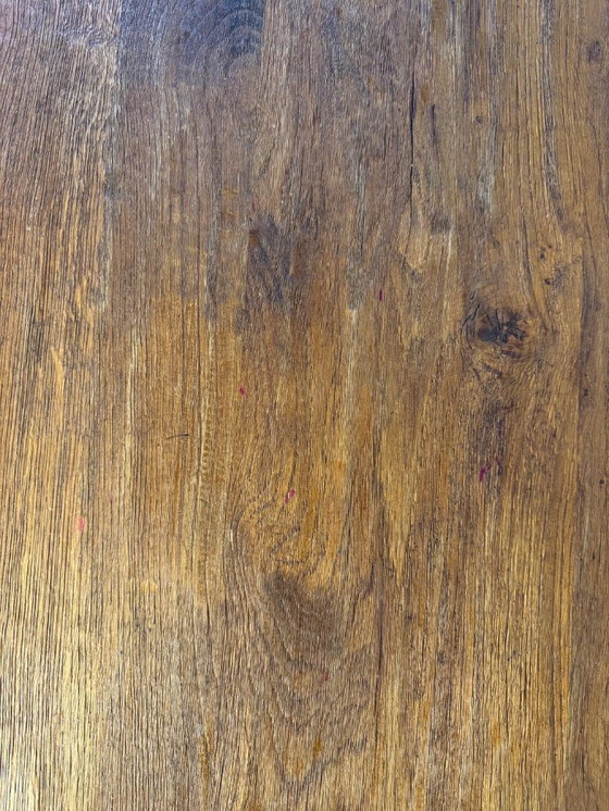 Image 1 of Brutalistische eettafel, massief eiken, De Puydt vintage