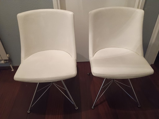 Bert Plantagie Rho Spin chair cream white leather