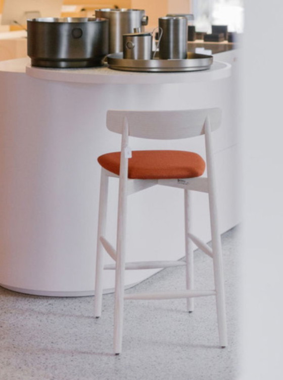 Image 1 of Miniforms - Set of 2 "CLARETTA" high chairs in wood and fabric