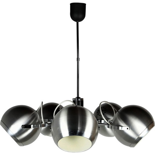 Vintage metalen Eyeball hanglamp, 1960