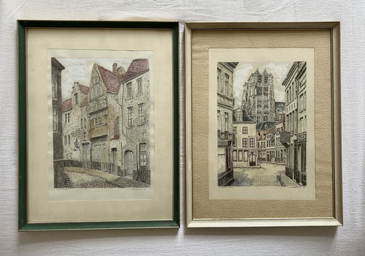 J. Van Der Avoirt '75 y '76 - Vistas de las calles de Amberes