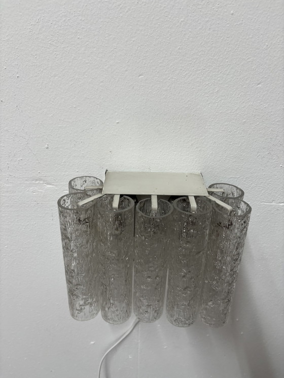 Image 1 of Vintage Doria Leuchten wall lamp ice glass tubes 1960s