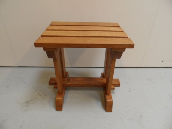 Image 1 of Brutalist oak side table